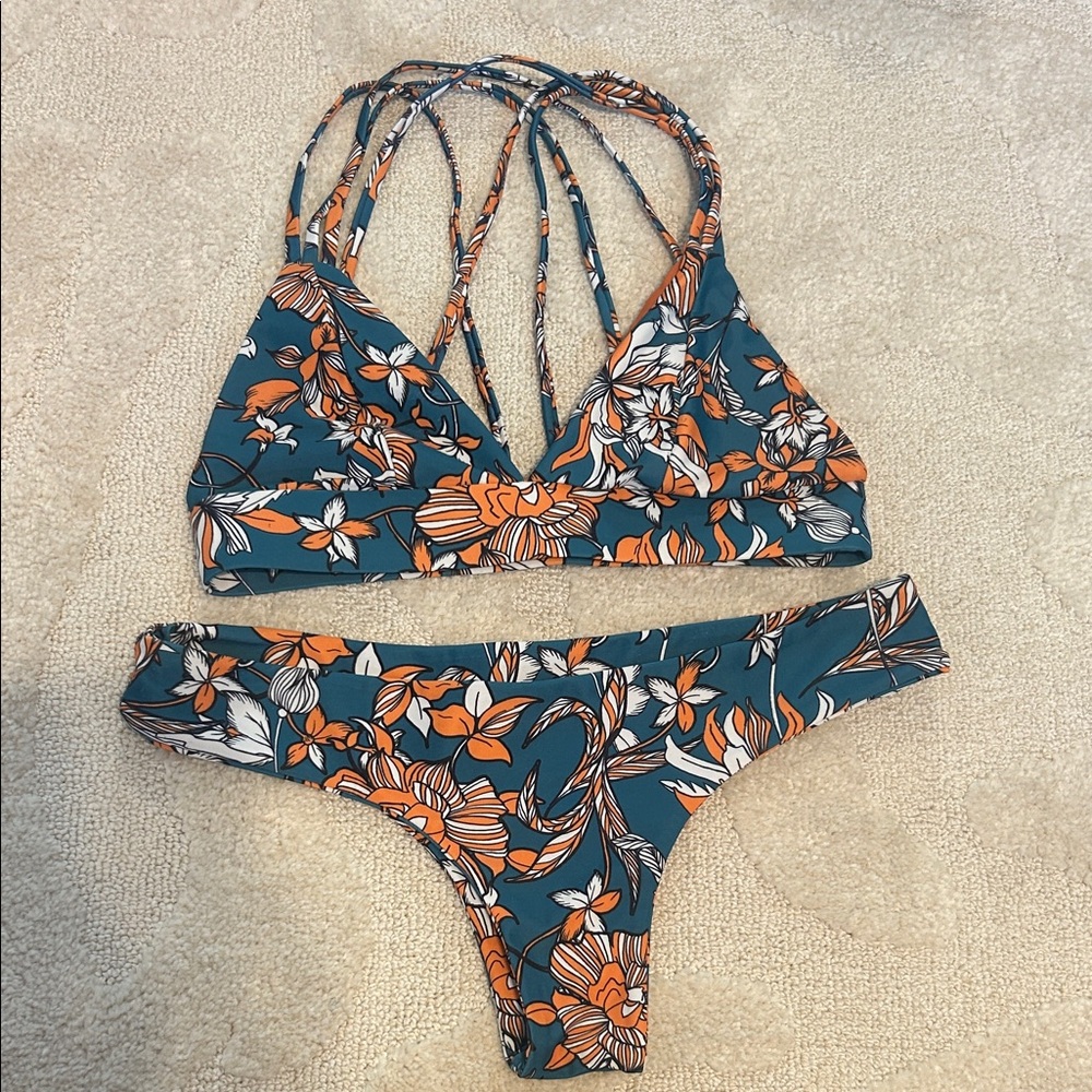 Floral Strappy Bikini Set